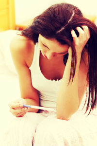 Pregnancy Test Women Looking At Pregnancy Test