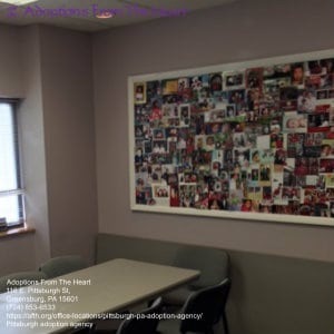 photo board of adopted children in Pittsburgh